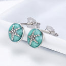 925 Sterling Silver Oxidized Enamel Earrings-4