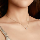 925 Sterling Silver & Moissanite Necklace, 40+5cm Length, White Gold Plated, Women's Jewelry-7