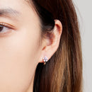 925 Sterling Silver Enamel Earrings with CZ - 1.2x0.7cm, Oxidized Finish for Women-7