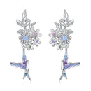 925 Sterling Silver Earrings with Nano Opal Stone and White Gold Plating-1