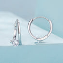 925 Sterling Silver Earrings with Pavé Setting CZ, Platinum Plated, 15x7mm for Women-3