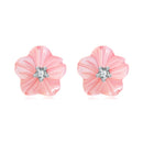 925 Sterling Silver Earrings with High-Quality Nacre and Pavé CZ, Oxidized Silver-1