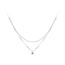 925 Sterling Silver Necklace with 8x6mm Pavé Setting CZ Pendant for Women-2