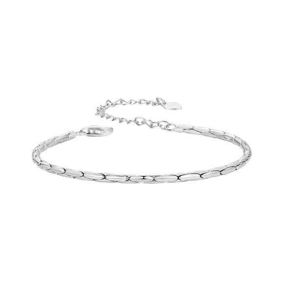 925 Sterling Silver + White Gold Plated Bracelet