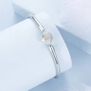 925 Sterling Silver White Gold Plated Bracelet 17.0 cm Inner Diameter 55mm for Women-3