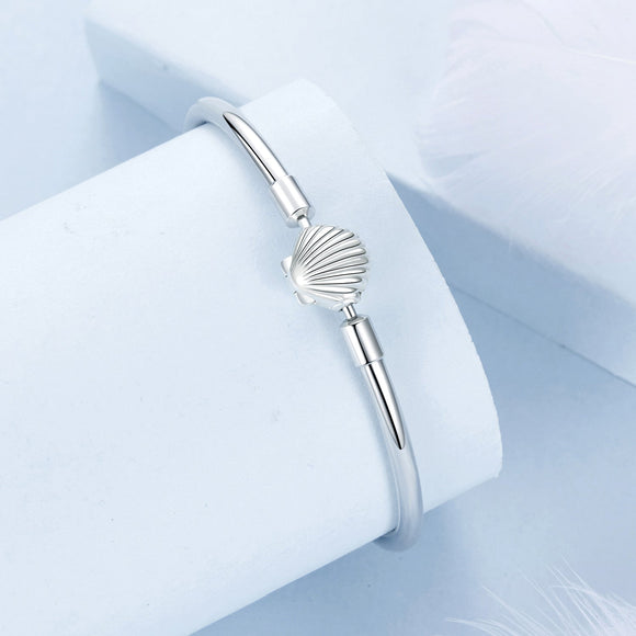 925 Sterling Silver White Gold Plated Bracelet 17.0 cm Inner Diameter 55mm for Women
