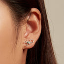 925 Sterling Silver Earrings with Pavé Setting CZ and Oxidized Finish for Women-6