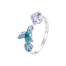 925 Sterling Silver Enamel White Gold Plated 1.6mm CZ Pavé Setting Ring-1