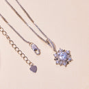925 Sterling Silver Moissanite Necklace with Pavé Setting, 45cm, Platinum Plated, Women-7