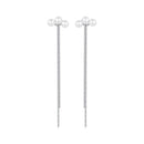 925 Sterling Silver White Gold Plated Shell Pearl Earrings-2