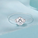 925 Sterling Silver White Gold Plated CZ Ring Size 6 for Women-3
