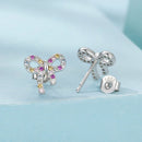 925 Sterling Silver White Gold Plated Pavé Setting CZ Earrings 1.0cm for Women-3