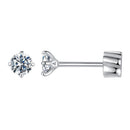 925 Sterling Silver Moissanite Stud Earrings for Women - 0.5ct, 0.6cm Size, White Gold Plated-3