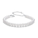 925 Sterling Silver Adjustable White Gold Plated Bracelet with Synthetic Pearl for Women-2