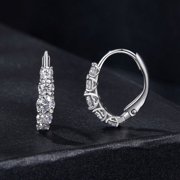 925 Sterling Silver Moissanite Earrings 13*4mm for Women