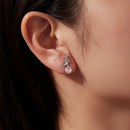 925 Sterling Silver White Gold Plated Pavé Setting CZ Earrings for Women-7