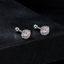 925 Sterling Silver 5mm Moissanite Earrings with White Gold Plating for Women-3