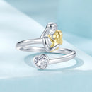 925 Sterling Silver White Gold Plated Ring with CZ - 3mm-4