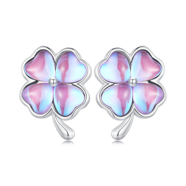 925 Sterling Silver Transparent Glass Earrings for Women - 0