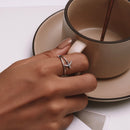 925 Sterling Silver Ring with Pavé Setting CZ, Size 6.0, Oxidized Finish for Women-7