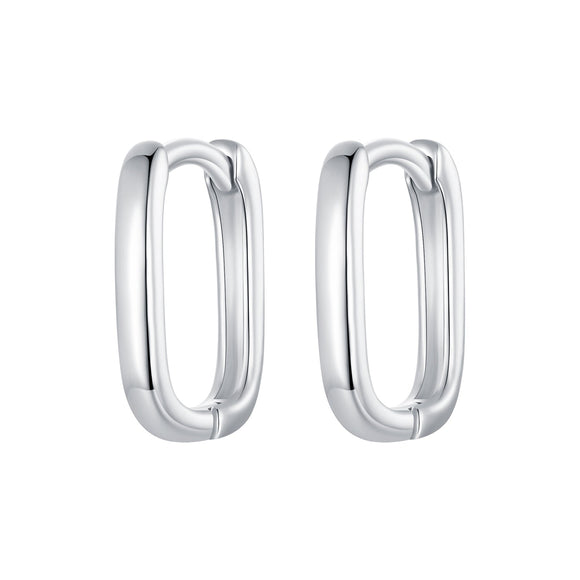 925 Sterling Silver Earrings 10*2mm with White Gold Plating for Women