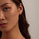 925 Sterling Silver Enamel Plated Gold Earrings-7