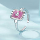 925 Sterling Silver Enamel Pavé Setting CZ Pendant 1.3x1.0cm for Women-3