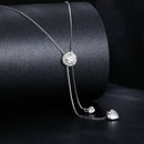 925 Sterling Silver 5mm Moissanite Necklace with Pavé Setting in White Gold, 450mm Length for Women-5