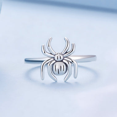 925 Sterling Silver Oxidized Spider Ring - 0