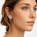 925 Sterling Silver Earrings with Nano Opal Stone and Enamel, Oxidized Finish-7