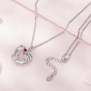 925 Sterling Silver Necklace with Pavé Setting CZ, 25x19mm Pendant, 400mm-450mm Length for Women-6
