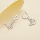 925 Sterling Silver Earrings with Pavé Setting CZ, 37x19mm for Women-5