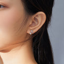 925 Sterling Silver Plated Platinum Wiredrawing Earrings-6