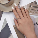 925 Sterling Silver Oxidized Pavé Setting CZ Ring Size 6 for Women-4