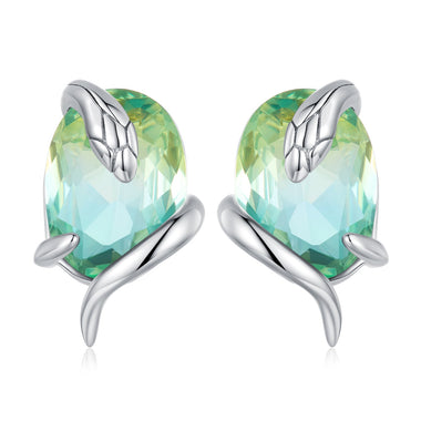 925 Sterling Silver Transparent Glass Earrings for Women