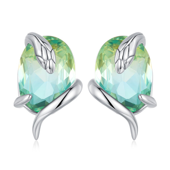 925 Sterling Silver Transparent Glass Earrings for Women