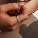 925 Sterling Silver Enamel Plated White Gold 2.6mm Ring-6
