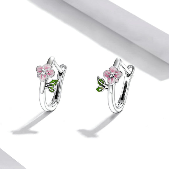 925 Sterling Silver Enamel Oxidized Silver Earrings for Women - 1.5x0.7cm