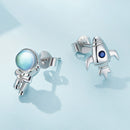 925 Sterling Silver Plated Moonstone Earrings with CZ for Women-5