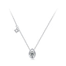925 Sterling Silver + Moissanite Adjustable Necklace for Women - White Gold 0.5ct & 0.1ct-2