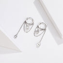 925 Platinum Plated Pavé Setting CZ Earrings-2