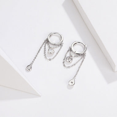925 Platinum Plated Pavé Setting CZ Earrings - 0