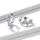 925 Sterling Silver Enamel Oxidized Silver Earrings-3