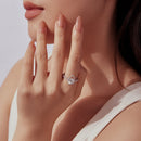925 Sterling Silver Moissanite 1 Carat Pendant Ring Size 6 for Women-6