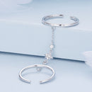 925 Sterling Silver Plated CZ Ring 30mm Chain Length, 1.7mm Width for Women-3