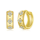 925 Sterling Silver 0.009 Carat Moissanite Hoop Earrings for Women-3