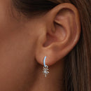 925 Sterling Silver Earrings with Nano Opal Stone and Enamel, Oxidized Finish-5