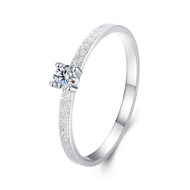 925 Sterling Silver & Moissanite Size 6 Ring with 0.1ct Moissanite - 0