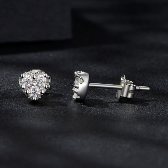 925 Sterling Silver Moissanite 0.03 Carat Earrings for Women