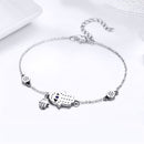 925 Sterling Silver Bracelet 21cm Long with 1.0*1.7cm Charms for Women-5
